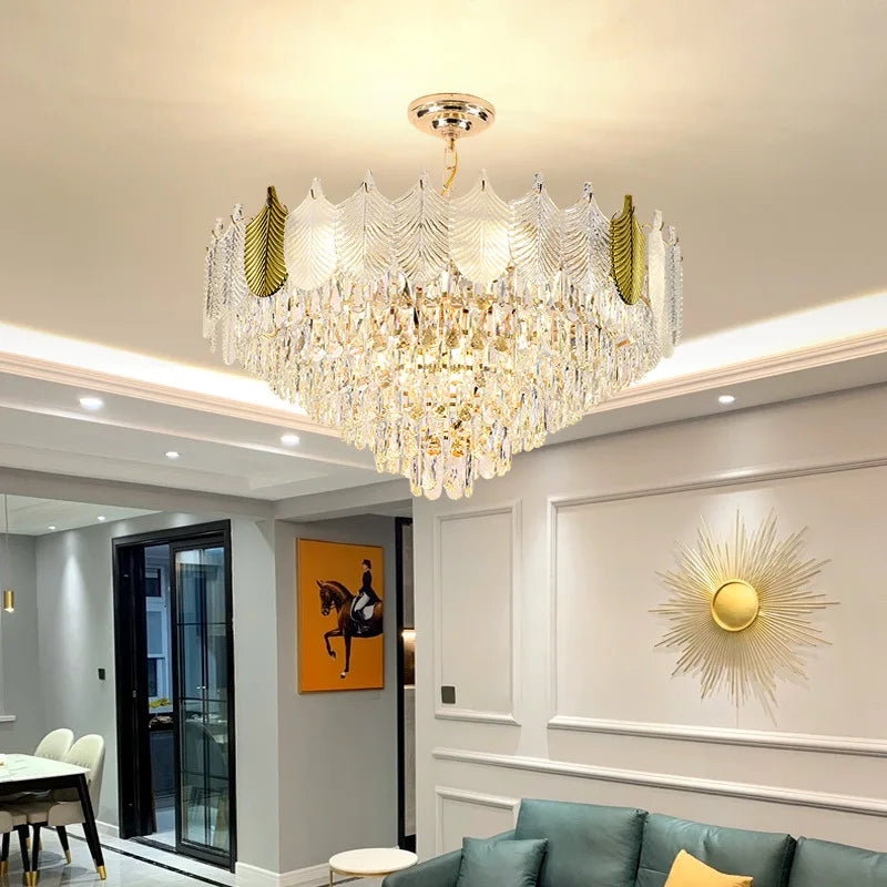Light Luxury Crystal Chandelier - Elegance for Living, Dining, and Bedroom Illumination