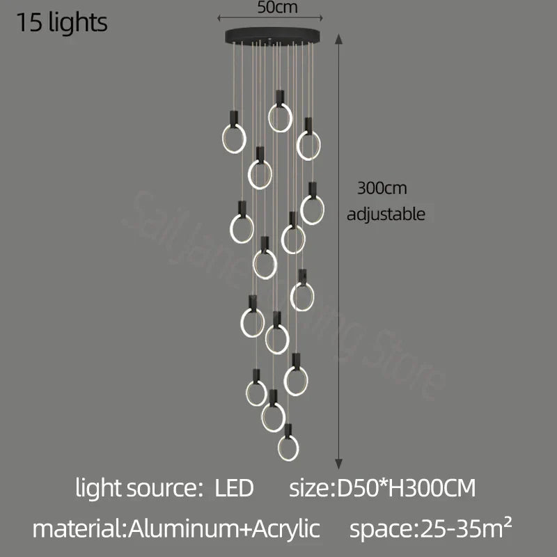 Elegant LED Branch Chandelier - Illuminate Your Duplex Living Room with Stunning Design
