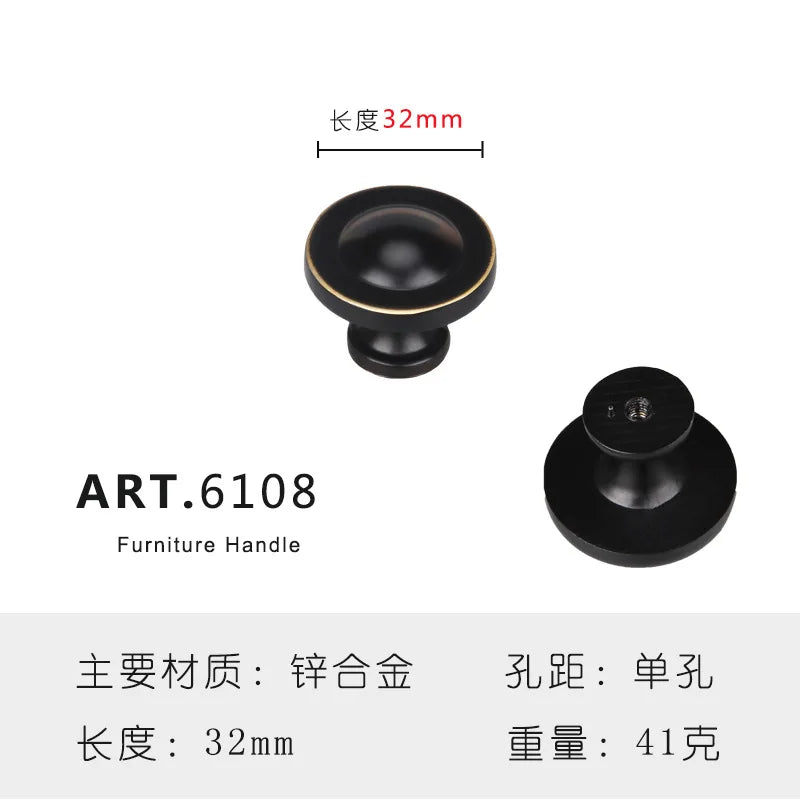Zinc Alloy Solid Cabinet Door Handles – Modern Minimalist Knobs for Wardrobe and Kitchen Furniture