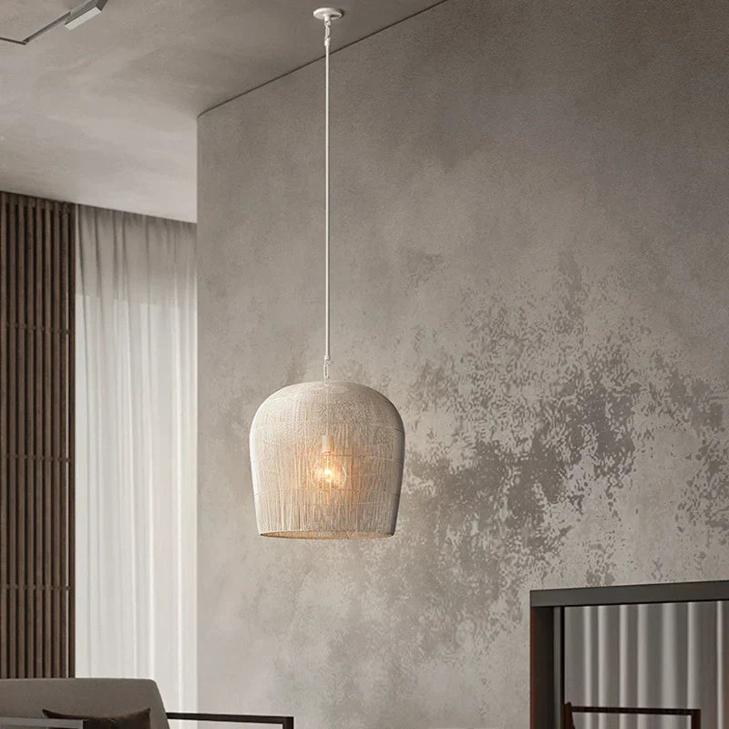 Japanese Wabi-Sabi Wind Handmade Rattan LED Pendant Lights - Illuminate Your Dining Room, Bar, Bedroom, and More with Rustic Elegance