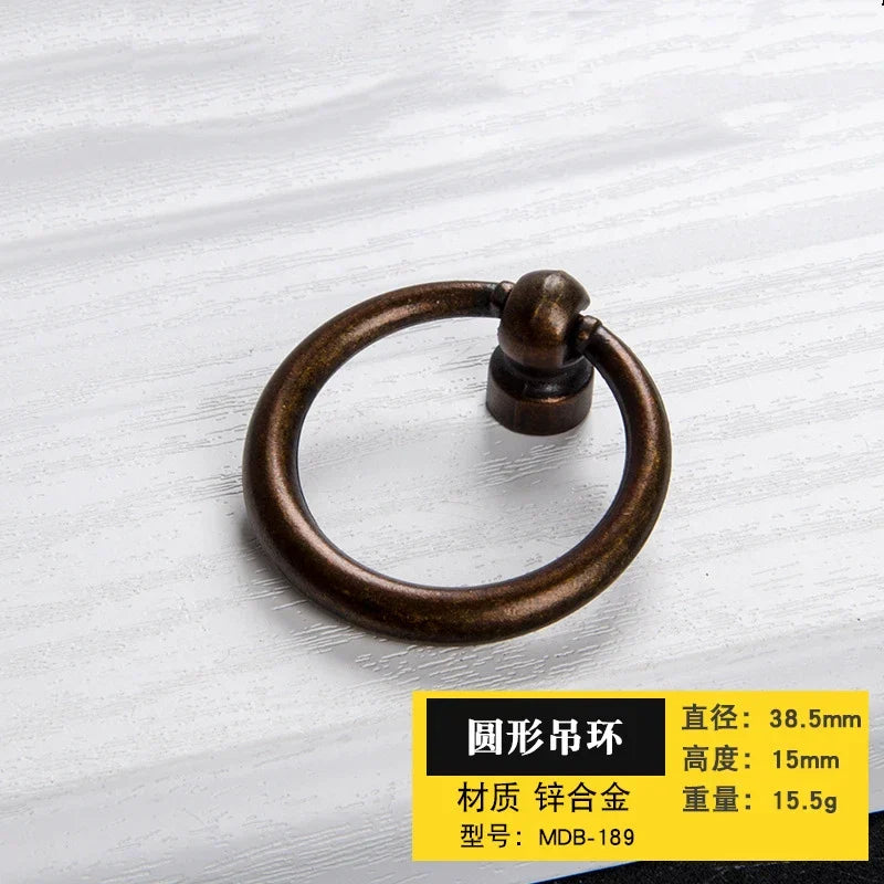 Antique Bronze Cabinet Handles - Retro Drawer Pulls, Vintage Zinc Alloy Kitchen Hardware for Furniture, Dresser, and Locker