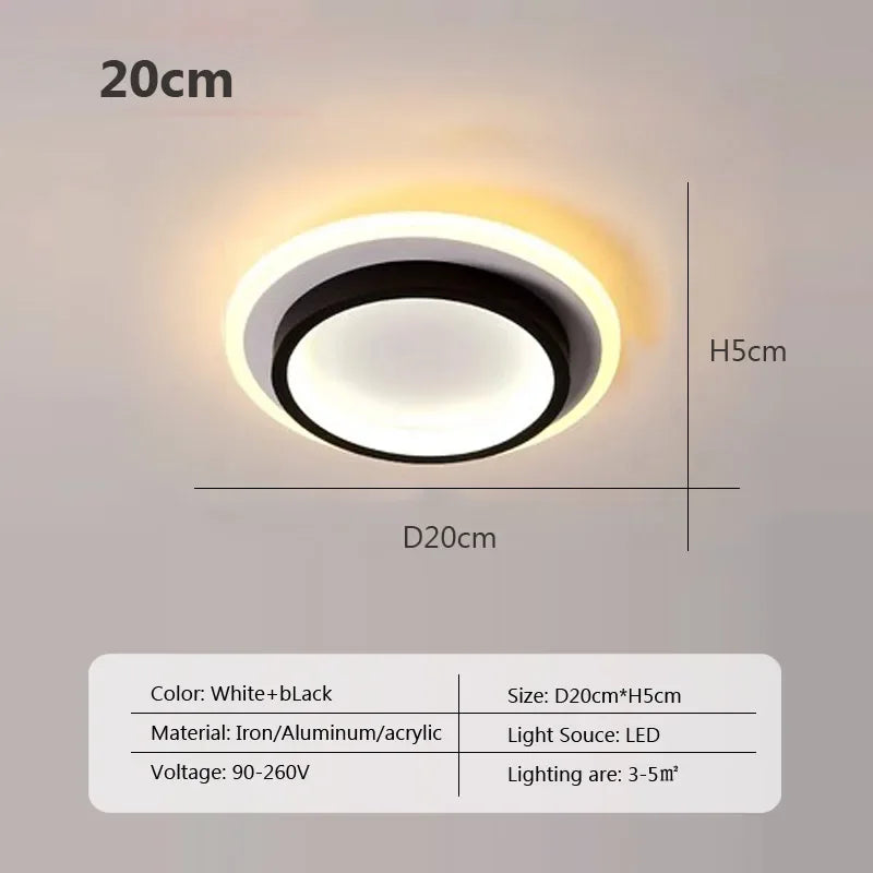 Modern LED Surface Mount Ceiling Light - Versatile Lighting Fixture for Cloakroom, Bedroom, Hallway, and Living Room