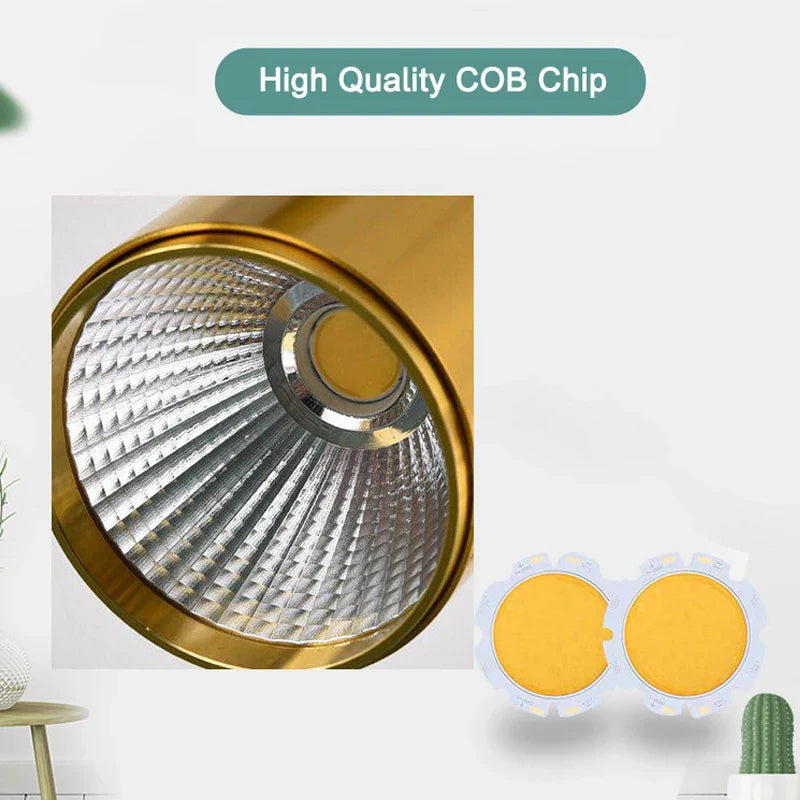 Led Gold Track Light Lamps Golden Tracking Lighting Spot Lights System Rail COB Spotlights For Home Living Clothing Store