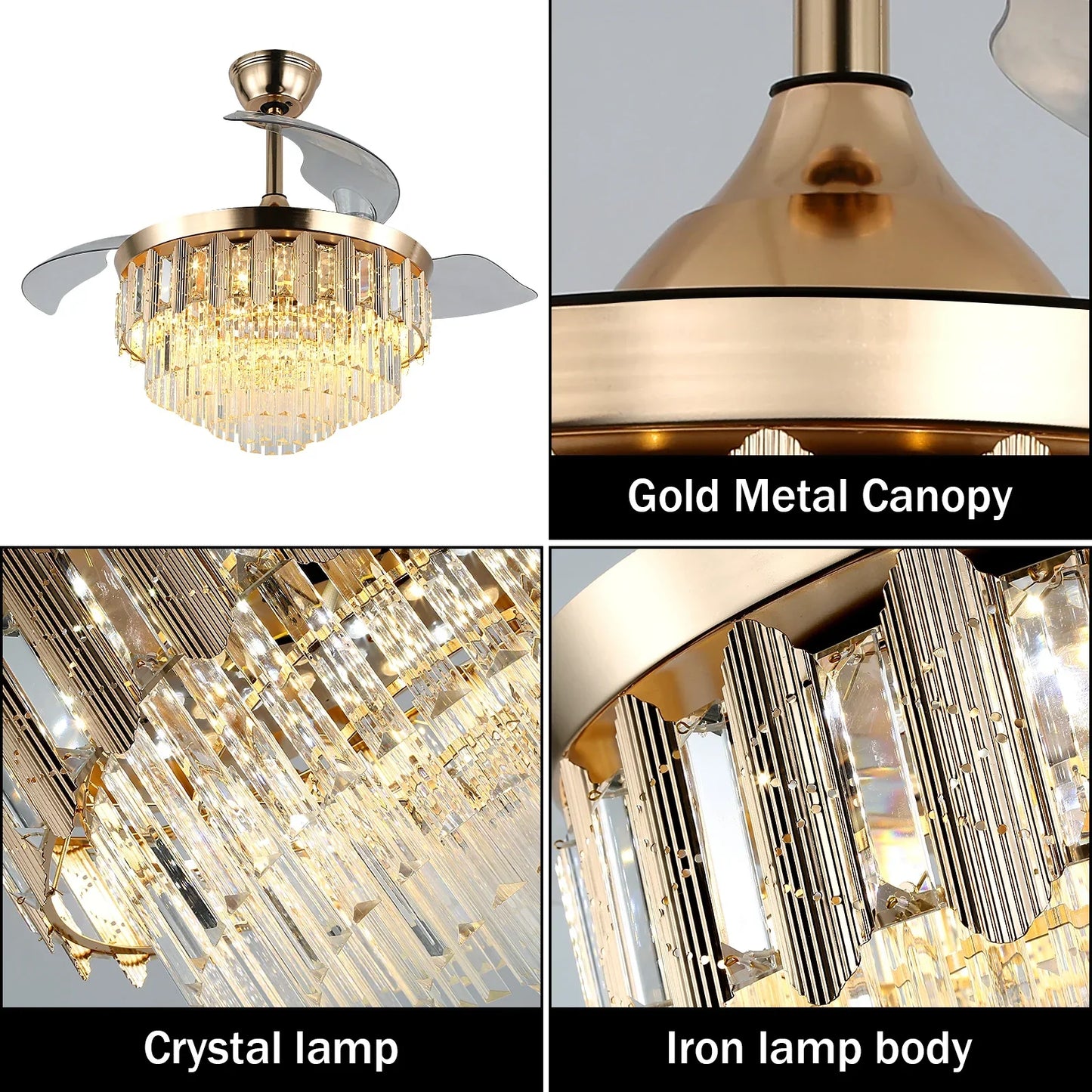 Modern Ceiling Fan With Led Light  Smart APP Remote Contro Reversible BLDC Intelligent Fandelier Lamp Indoor Fixture Adjustable