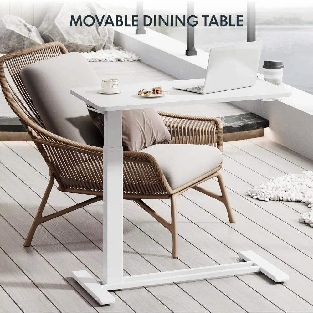 Electric Standing Desk with Drawers, Glass Adjustable Height