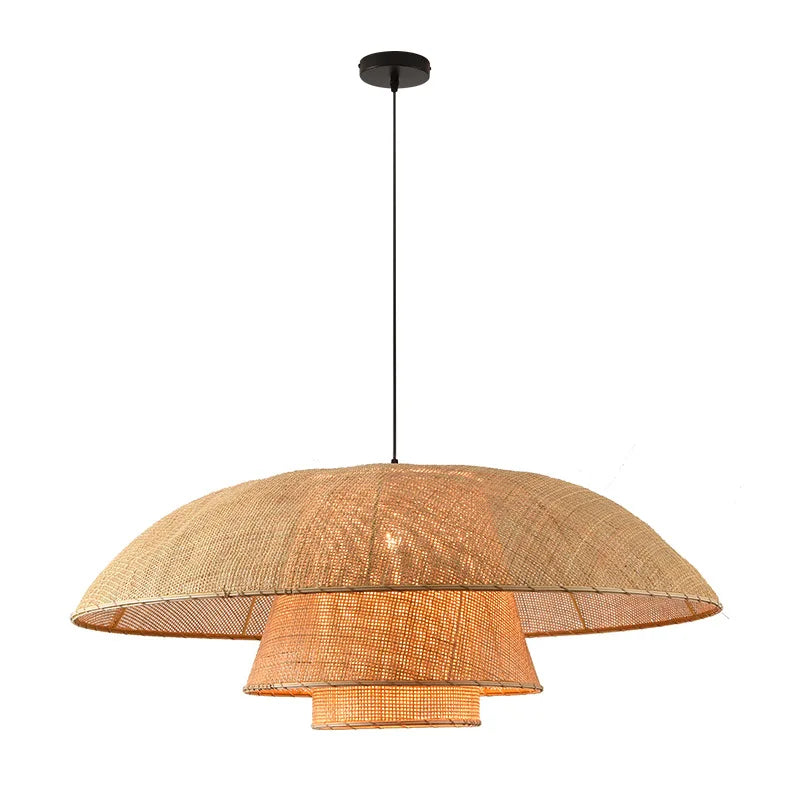 Retro Wabi-Sabi Rattan Pendant Light - Vintage Country Charm for Living Rooms, Bedrooms, Dining Areas, and Table Chandelier Lighting