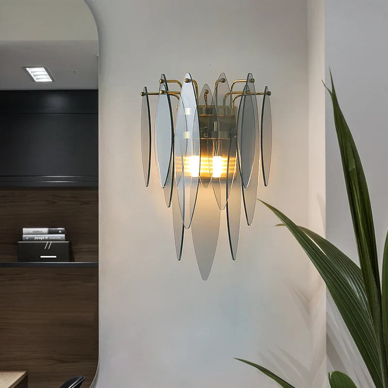 Ava - Modern Art Multicolored Glass Wall Lamp Aisle Luxury Sofa Background Wall Lamp Living Room Hotel Fireplace Stair Wall Lamp
