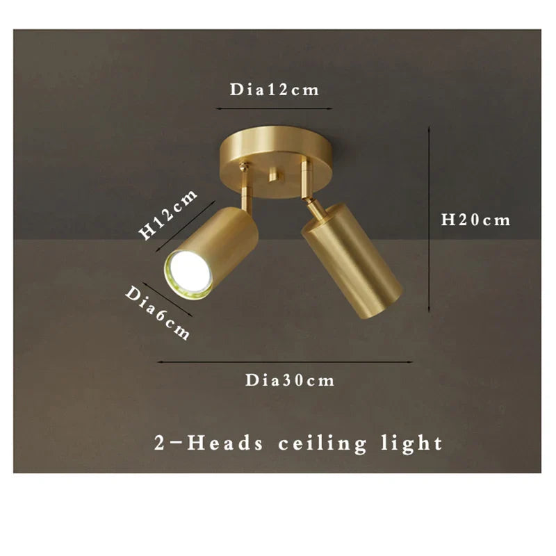 Fumi  Modern Industrial  Semi Flush Mount Ceiling Light,  Gold Classic Retro Ceiling Light Fixture for Hallway Kitchen Bedroom L