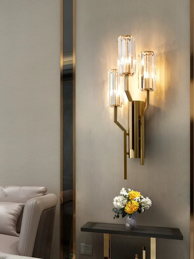 Aurora - Living Room Light Luxury Wall Light Crystal TV Background Wall Light Modern Minimalist Decorative LED Wall Lamps