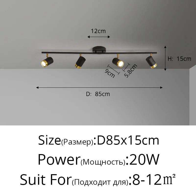 Corridor LED Chandelier With Spotlights - Nordic Strip Ceiling Lamp - Perfect for Living Room, Bedroom, Balcony - Home Decor Lighting Fixtures