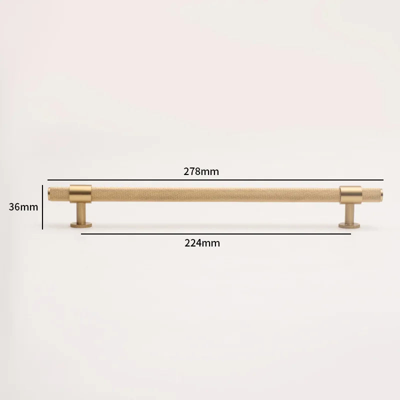 Knurled Brass Handles – Modern Kitchen Cabinet Pulls and Wardrobe Knobs (28mm-278mm)