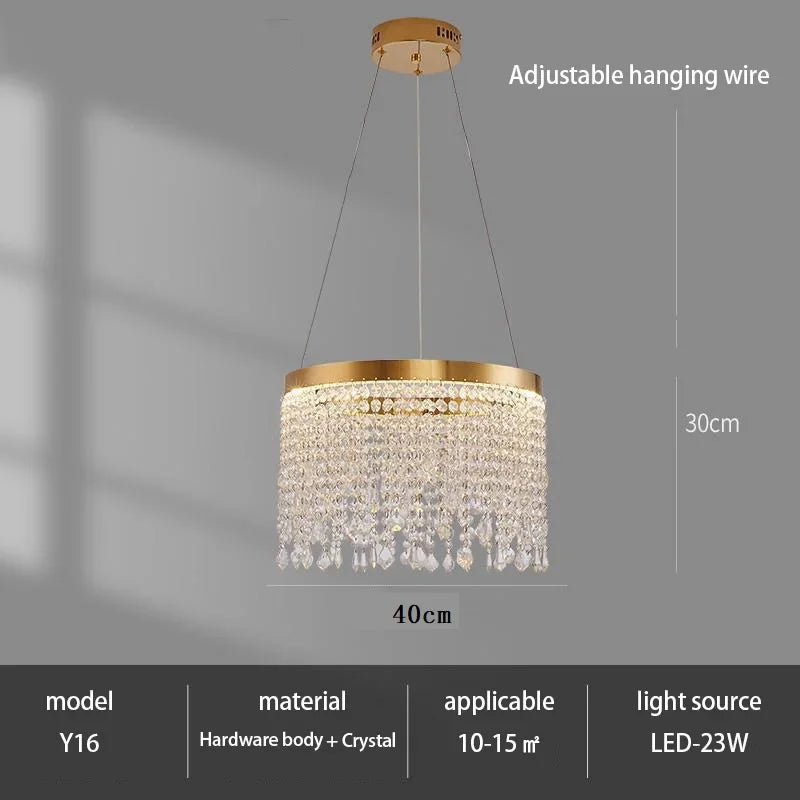 Modern LED Crystal Chandelier - Elegant Lighting Fixture for Living Room, Dining Room, Kitchen, and Home Lighting Decor