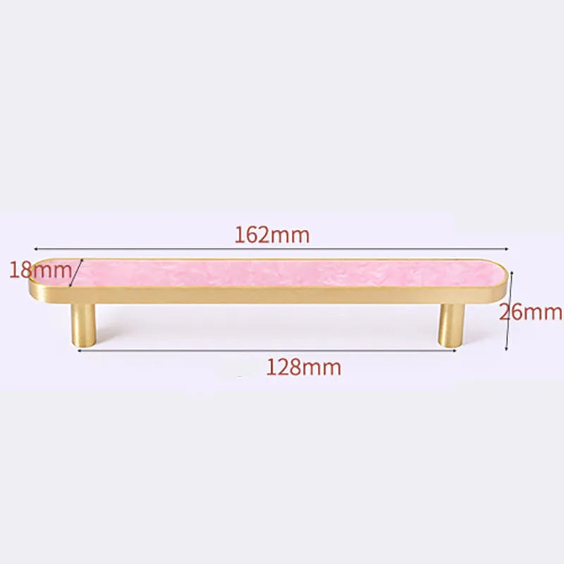 Brass and Acrylic Cabinet Handles – Colorful European Wardrobe Pulls for Furniture (96/128mm Hole Distance)