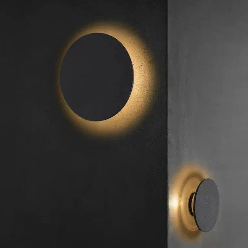 Modern Creative Circular Cement Wall Lamp - Illuminate Your Home with Wabi-Sabi Elegance