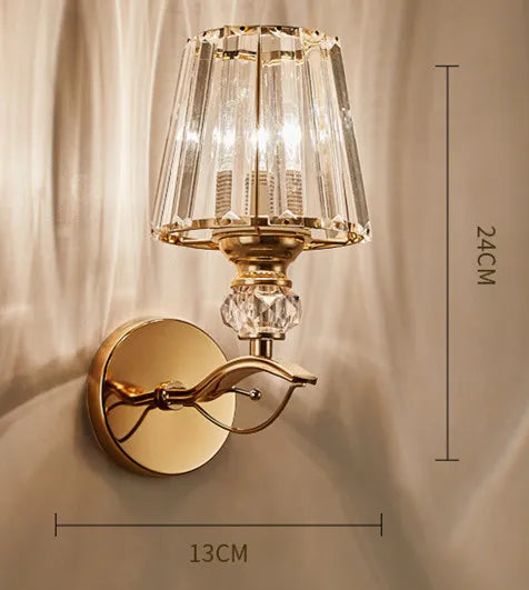 New Modern Simple Bedroom Bedside Lamp - Crystal Wall Lamp for Eye Protection in Living Rooms, Studies, Corridors, and Stairwells