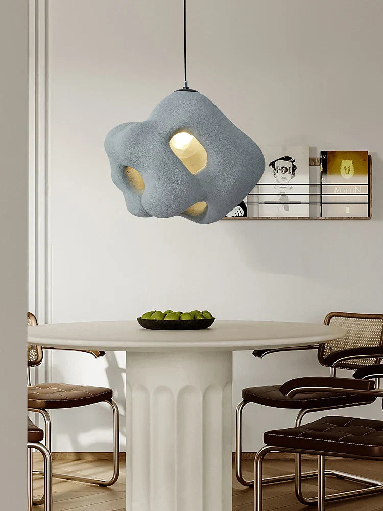 Nordic Wabi Sabi E27 Chandelier Light - Minimalist LED Home Decor Suspension Lamp for Cafes, Restaurants, and Bars