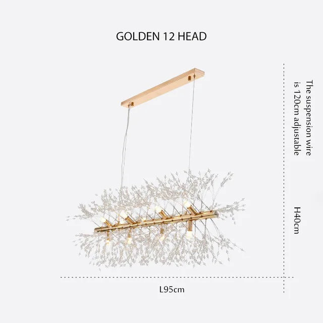 Elegant Crystal LED Chandelier - Nordic Gold and Silver Dandelion Design - Perfect for Living Rooms and Restaurant Decor