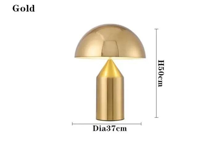 Electroplated Nordic Mushroom Table Lamp - Modern LED Desktop Decor for Living, Dining, and Bedrooms