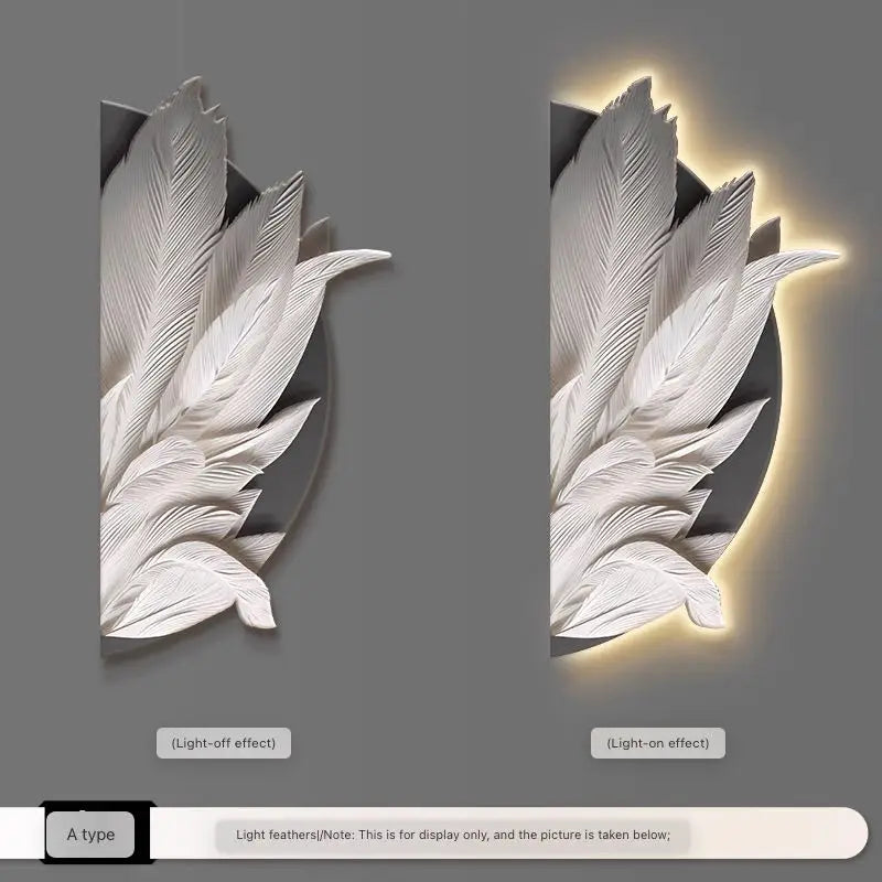Dlight Decor Feather Mural LED Light for Entry Walls