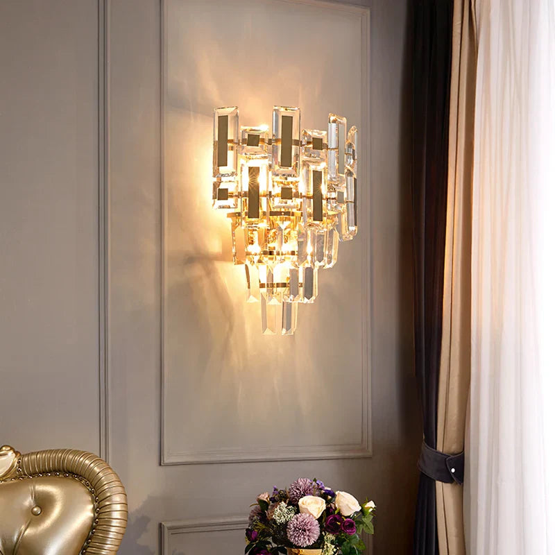 Nora's Crystal Light Luxury Wall Lamp - Elegance for Your Living Spaces