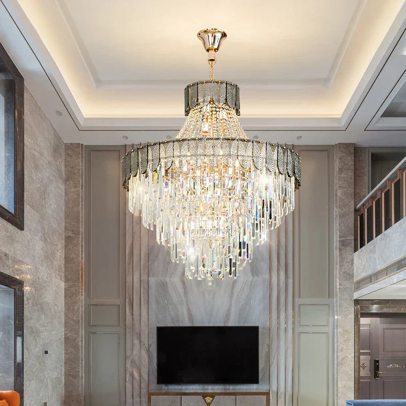 High-End Crystal Chandelier - Artistic Lighting for Living and Dining Spaces, Luxury Hotels, and Duplex Homes