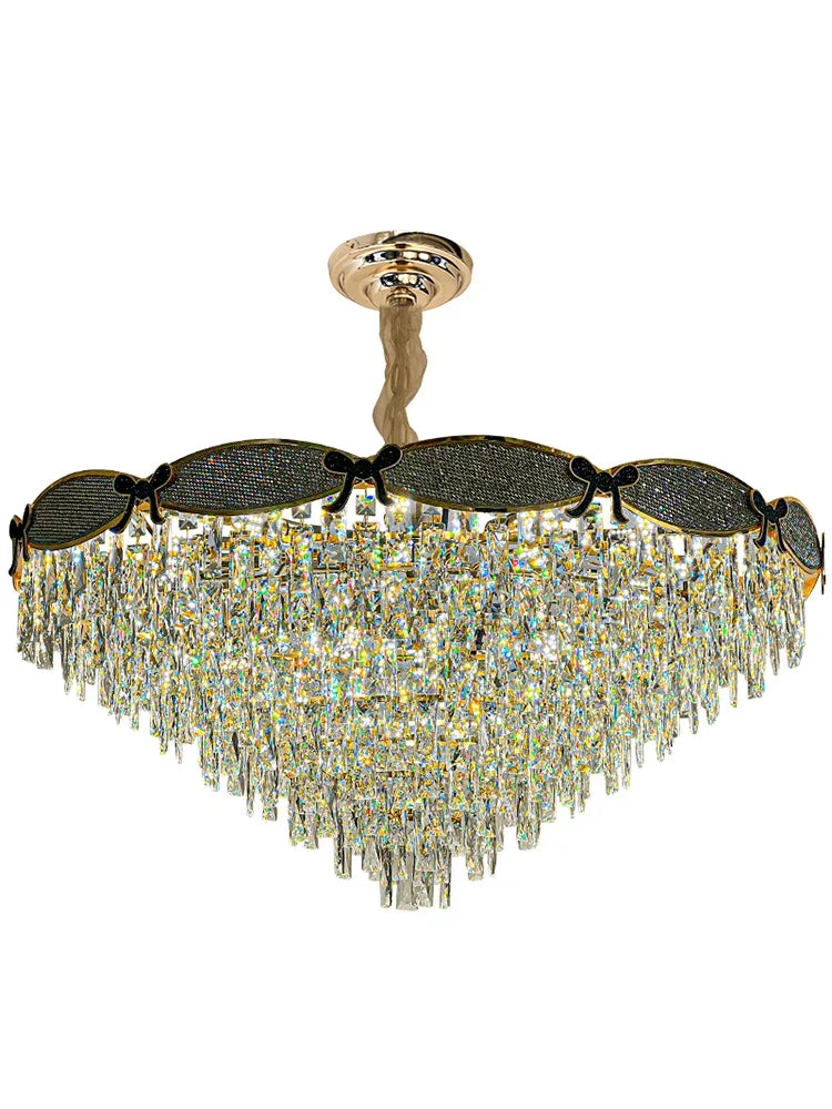 Living Room Lamp - Postmodern Light Luxury Crystal Chandelier, New High-End Design for Atmosphere in Bedrooms and Dining Spaces