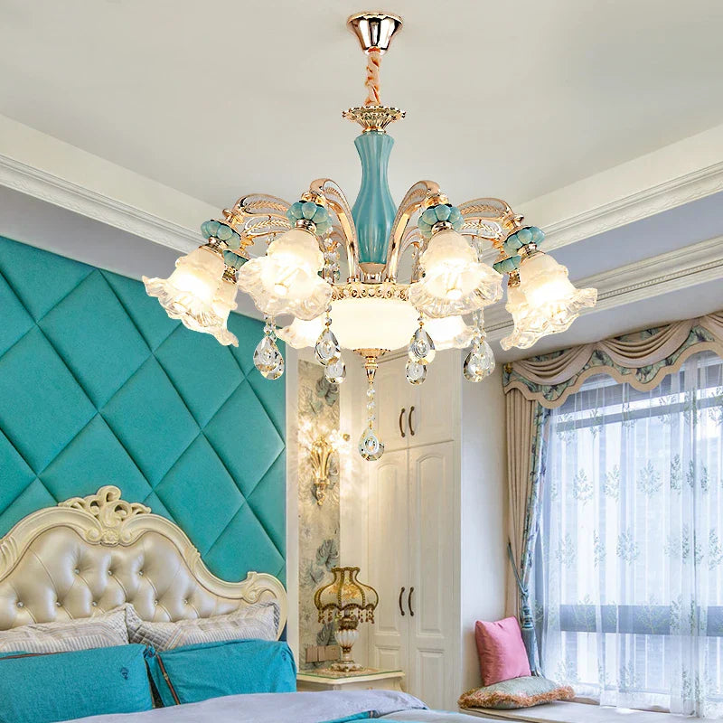 Elegant European-Style Crystal Chandelier - A Romantic and Fashionable Lighting Fixture for Living Rooms, Bedrooms, Dining Rooms, Studies, and Villa Duplexes