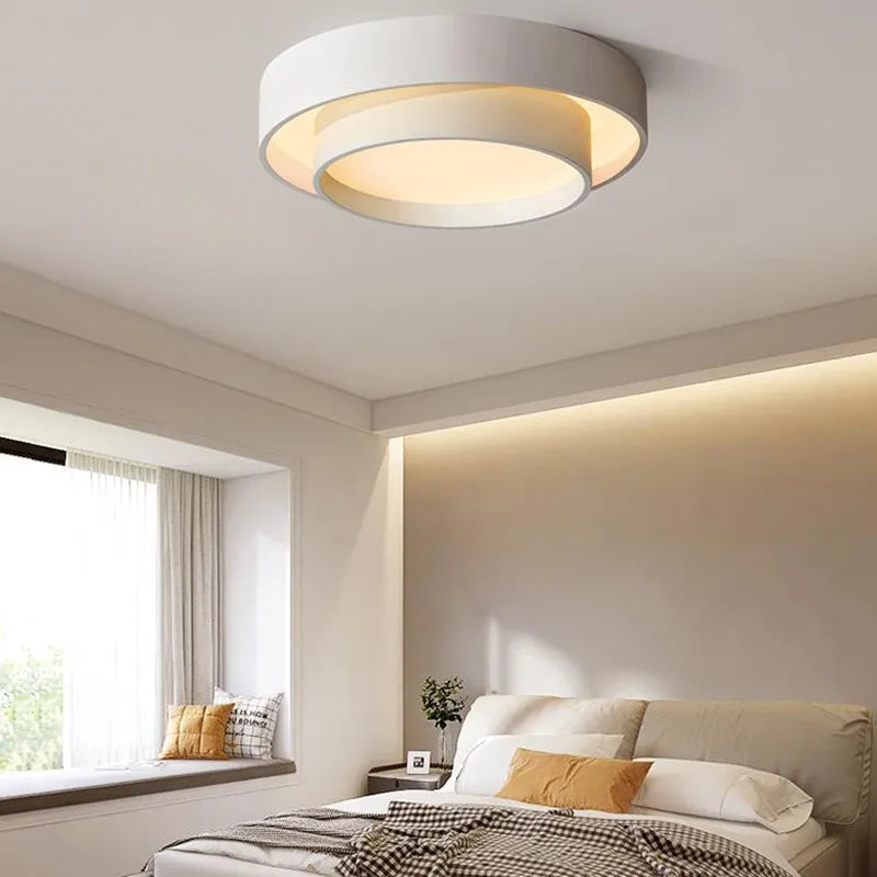 Round Ceiling Lamp - Modern LED Art Ceiling Light - Perfect for Studio, Kitchen, Bedroom, Aisle, Balcony, and Corridor - Designer White Ceiling Lamp