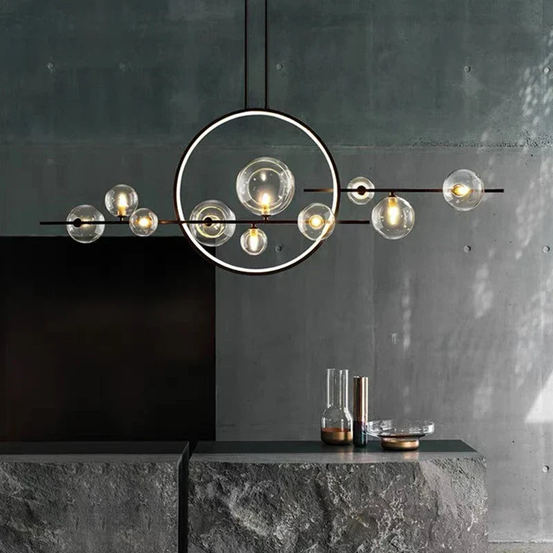 Designer Bubble Ball Chandelier - Nordic Glass Lighting for Dining, Living Room, and Bar