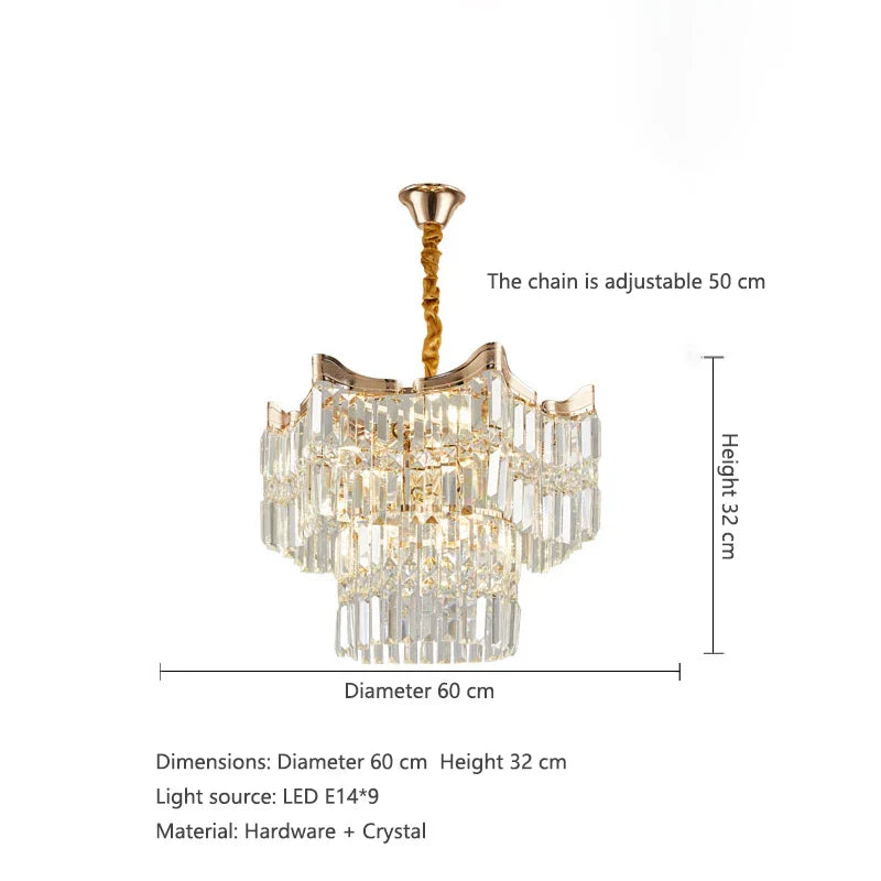 Exquisite Crystal Chandelier for Living Rooms, Bedrooms, and More - Modern French Light Luxury Design