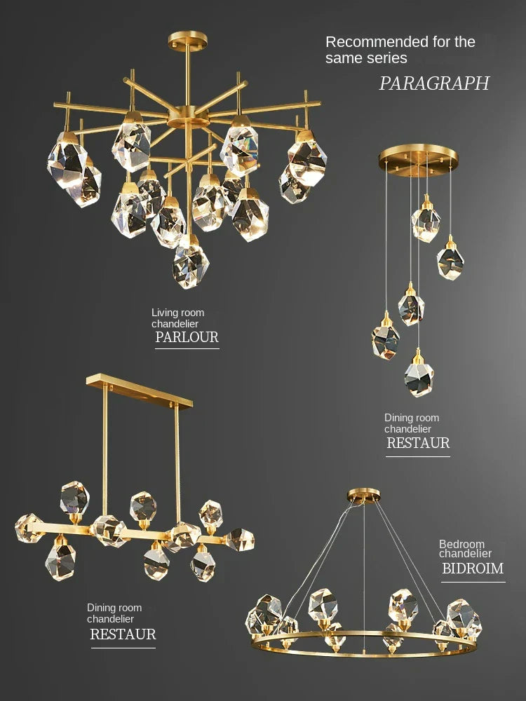 Luxury Crystal Living Room Chandelier - Modern Decor Pendant Light Fixture for Bedrooms, Dining Areas, Kitchens, and Home Decoration