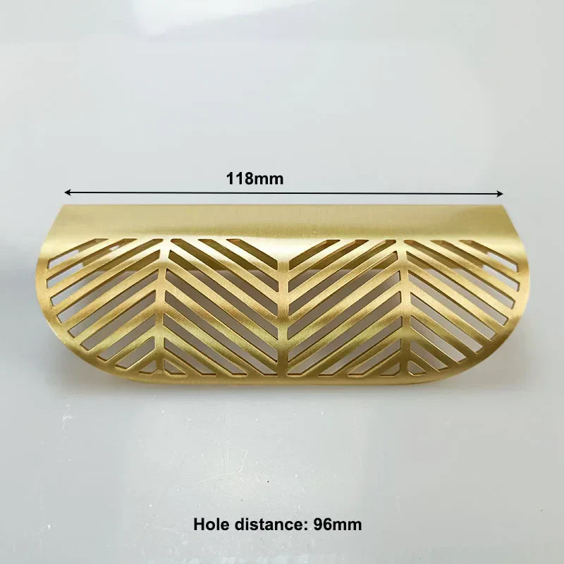 Leaf Shape Brass Handles – Hidden Knobs for Furniture Drawer, Dresser, and Wardrobe