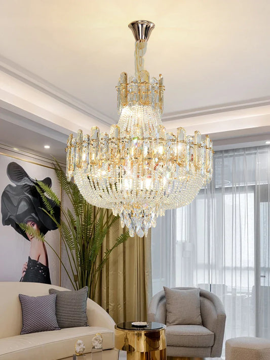New Design Colorful Luxury Crystal Chandelier - Modern Artistry with Adjustable Chain for Living Rooms and Bedrooms