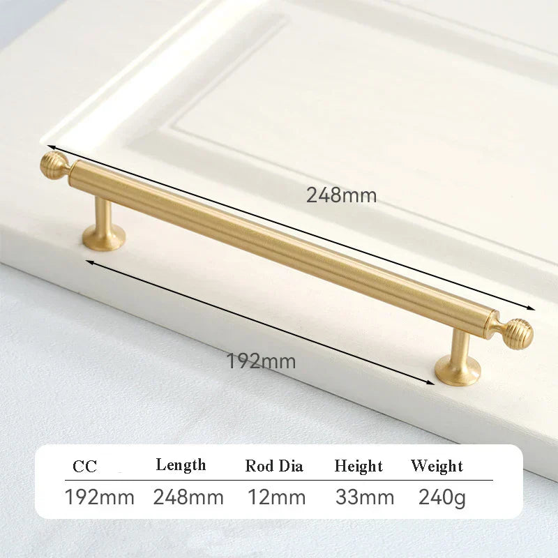 Satin Brushed Gold Brass Cabinet Handles – Modern Wardrobe and Drawer Knobs with French Style