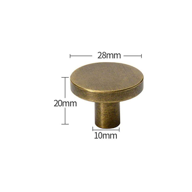 Antique Brass Round Cabinet Knobs – Vintage Drawer, Wardrobe, and Cupboard Pulls