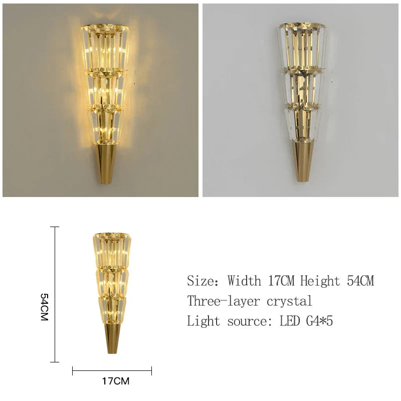 Logan - Nordic Crystal LED Wall Lamp - Elegant Lighting for Parlor, Bedroom, and Bathroom