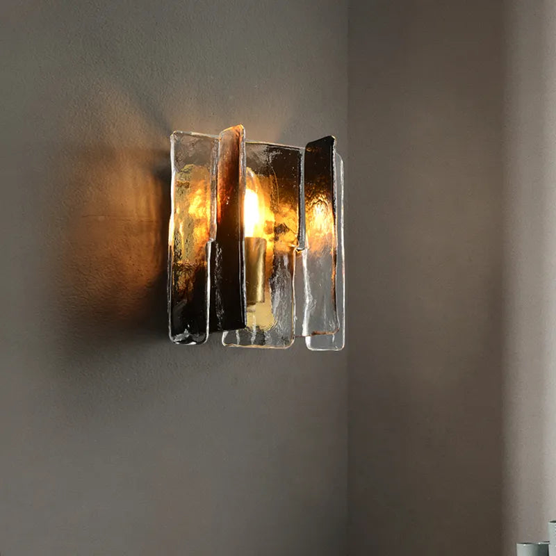 Copper Stained Glass Wall Lamp - Modern Luxury Lighting for Living Rooms, Bedrooms, and TV Walls with Nordic Simplicity