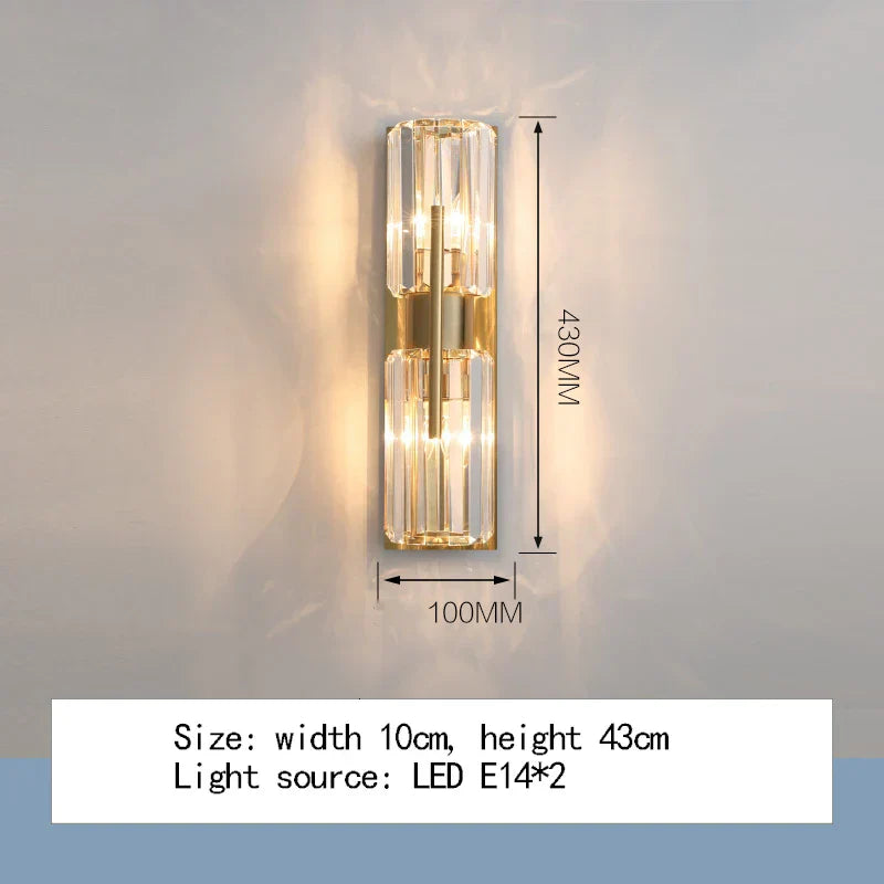 Aurora - Living Room Light Luxury Wall Light Crystal TV Background Wall Light Modern Minimalist Decorative LED Wall Lamps