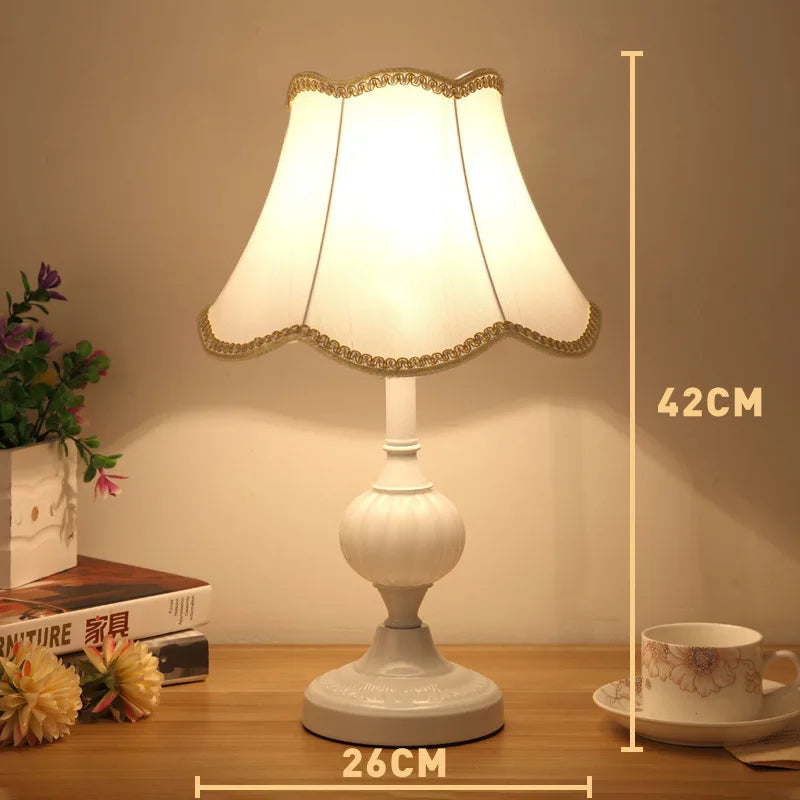European-Style Glass Desk Lamp - Nordic Bedroom Bedside Lamp with Modern Retro Wrought Iron Design