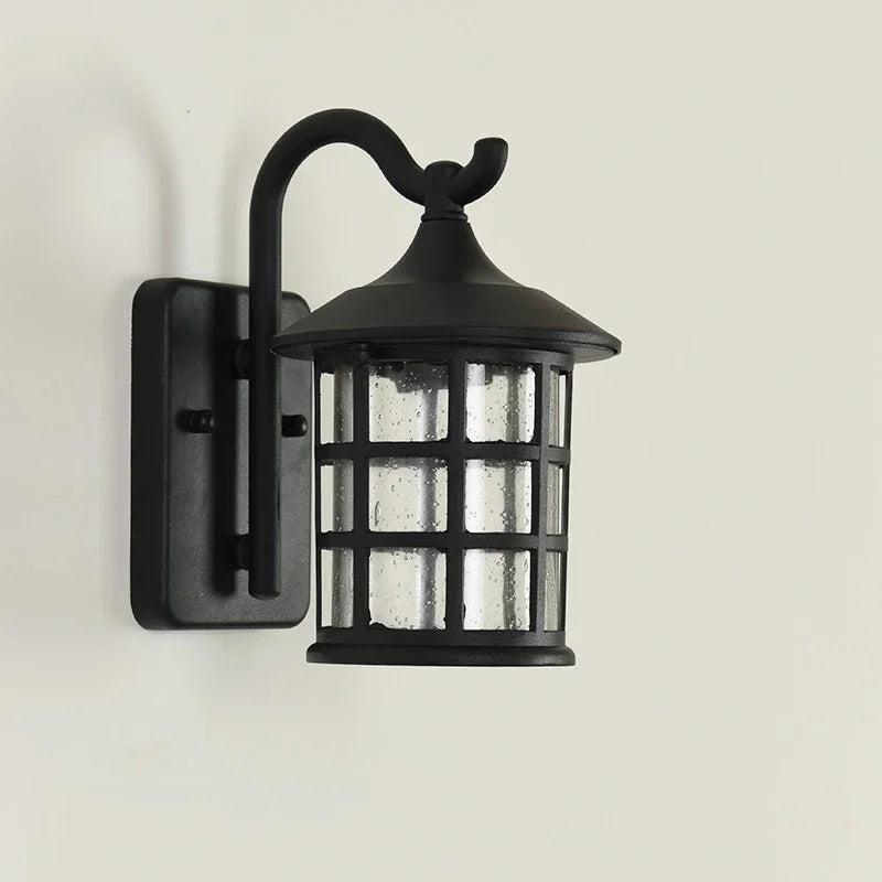 Retro Outdoor Waterproof Wall Light - American Style for Corridors, Balconies, and Gardens, Modern Rain-Proof E27 Wall Lamp