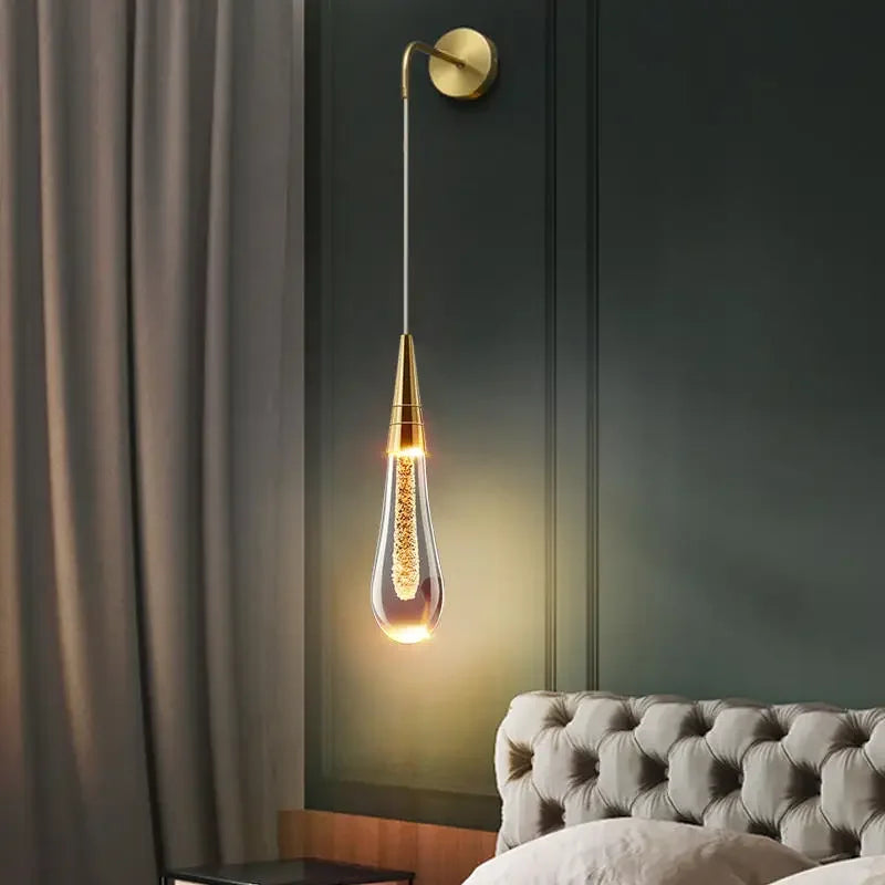 Italian Crystal Wall Lights - LED Creative Raindrops Wall Lamp for Restaurant, Bedroom, Bedside Decor, Corridor Cristal Sconces Lamp