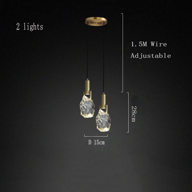 Nordic pendant light gold luxury italian light design crystal light Dining Room Kitchen suspension light indoor bedside light