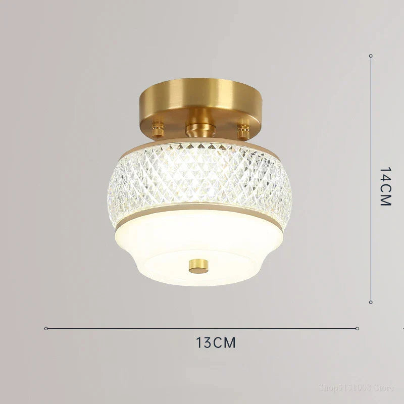 Sleek Modern LED Copper Ceiling Light - Stylish Home Decor Lighting for Living Spaces, Corridors, Balconies, and More
