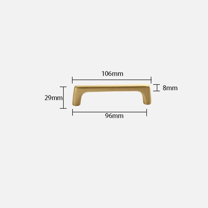 Solid Brass Wardrobe Handles – Integrated Cabinet Pulls and Furniture Bar Handles (106mm-332mm)