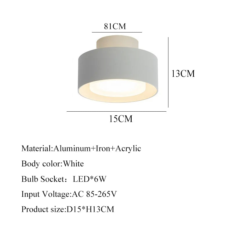 Modern Round Flush Mounted LED Ceiling Lamp - Minimalist Lighting for Bedroom, Bathroom, and Kitchen
