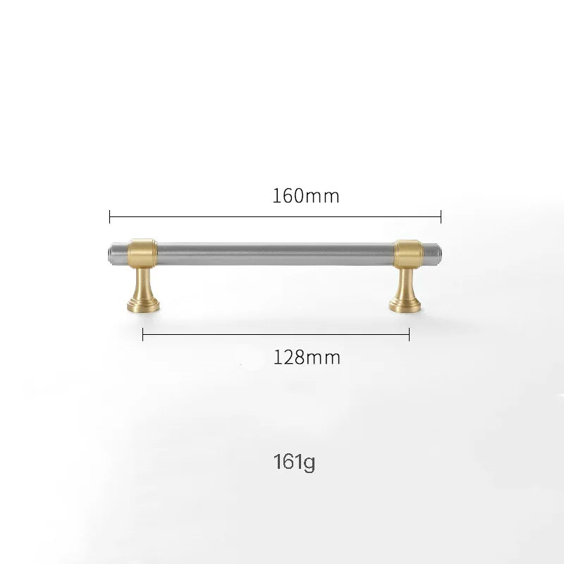 Nickel-Plated Brass Cabinet Handles – Gold and Matte Silver T-Bar Pulls for Wardrobes and Drawers