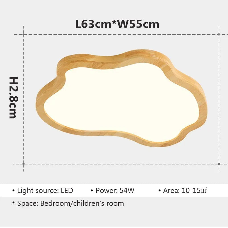 Nordic LED Wooden Ceiling Light - Modern Log Cloud Lamps - Ideal for Bedroom Decor, Living Room, Hall, and Hotel - Stylish Indoor Lighting Fixture