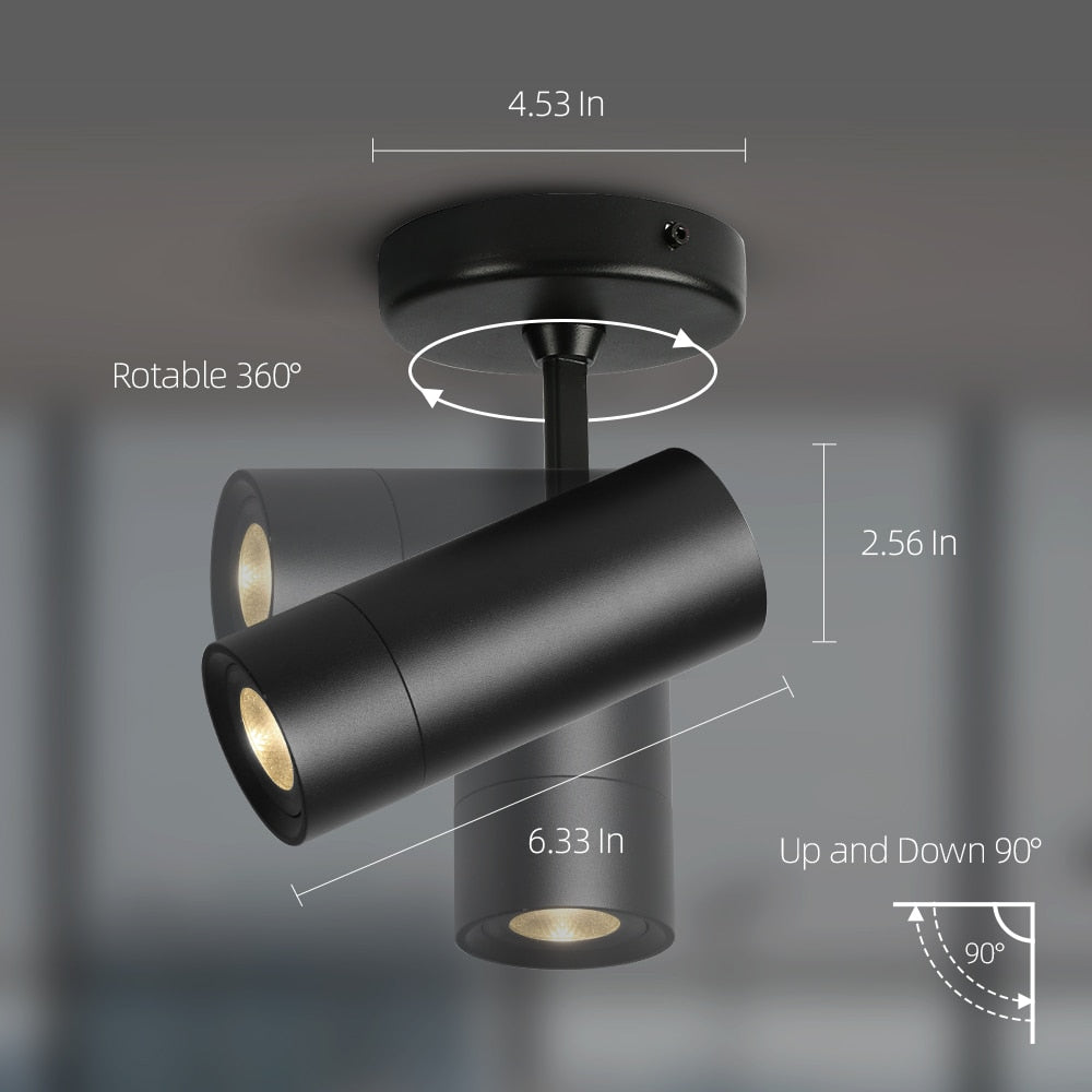 Sophia's 360° Adjustable Ceiling/Wall Spotlight with Dimmable GU10 Replaceable Bulb