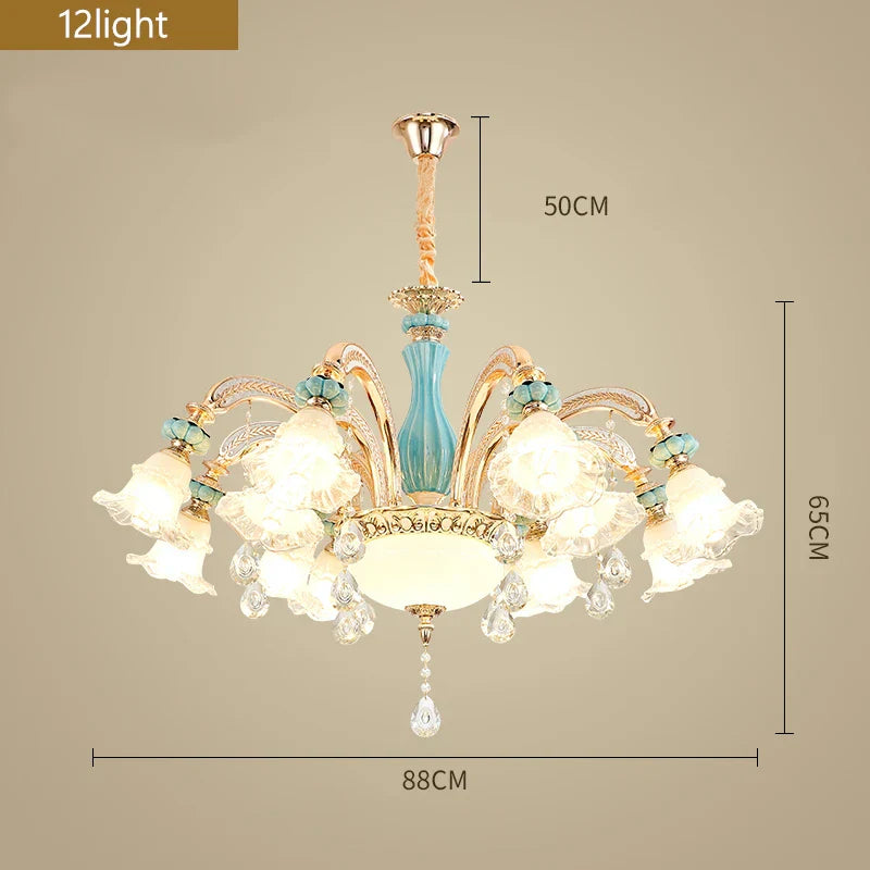 Elegant European-Style Crystal Chandelier - A Romantic and Fashionable Lighting Fixture for Living Rooms, Bedrooms, Dining Rooms, Studies, and Villa Duplexes