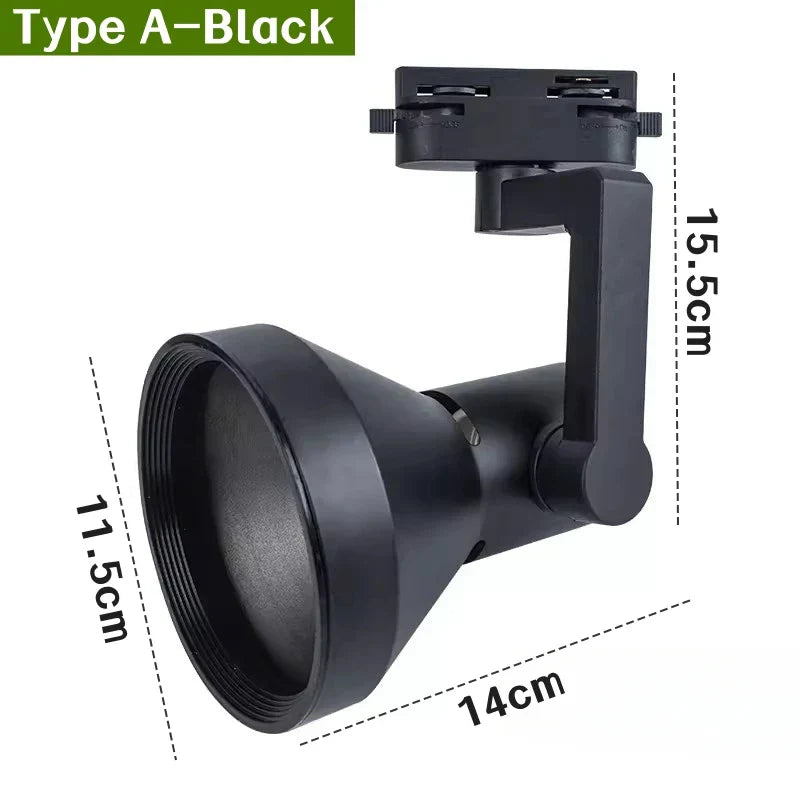 E27 LED Track Light Holder Base - 2-Wire Rotatable Ceiling Rail Lamp Fittings